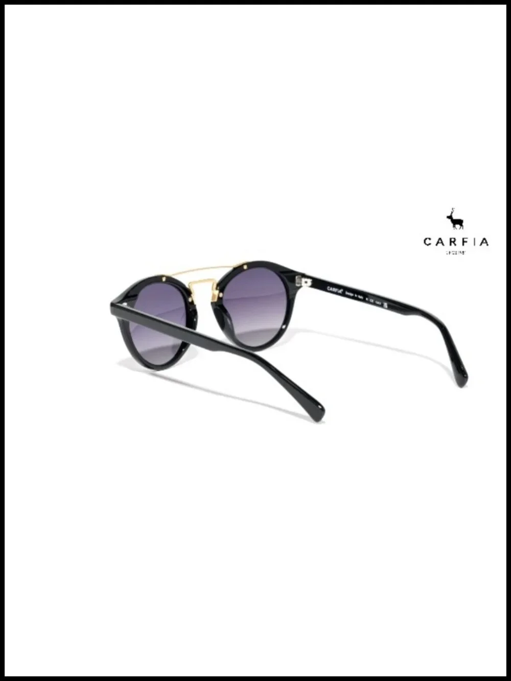 Retro Metal Brow Double Bridge Sunglasses Round Small Face Acetate Frame